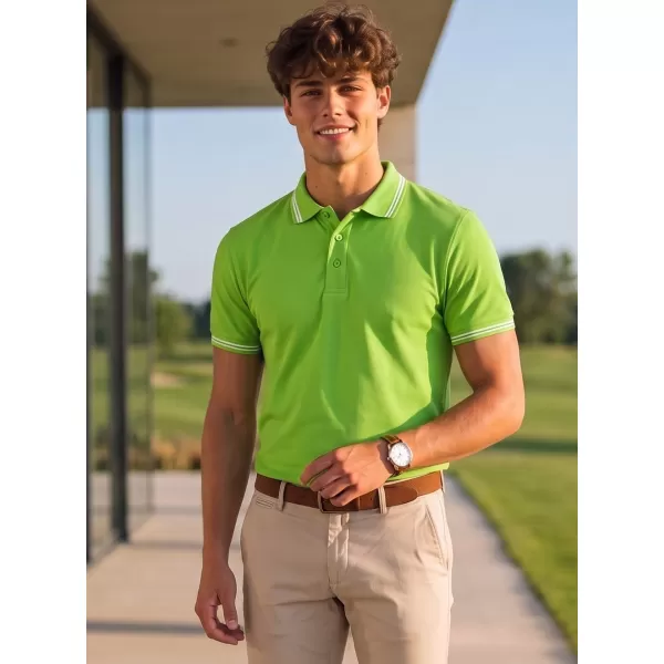  Tricou pentru bărbați cu guler MALFINI URBAN 219 VERDE MĂR 