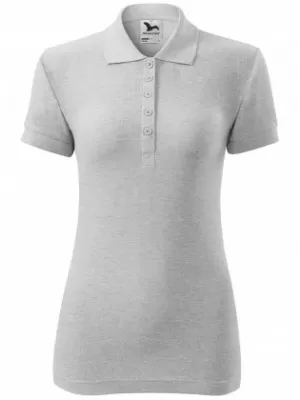 Tricou de damă cu guler MALFINI COTTON 213 EVIDENȚIERI GRI DESCHIS