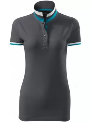 Tricou de damă cu guler MALFINI PREMIUM COLLAR UP 257 ANTRACIT DESCHIS