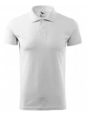 Tricou pentru bărbați cu guler MALFINI SINGLE J. 202 ALB
