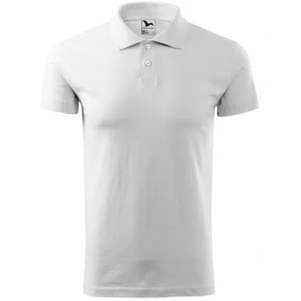  Tricou pentru bărbați cu guler MALFINI SINGLE J. 202 ALB 