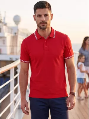 Tricou pentru bărbați cu guler MALFINI URBAN 219 ROŞU