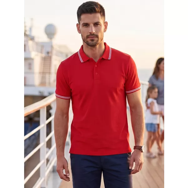  Tricou pentru bărbați cu guler MALFINI URBAN 219 ROŞU 
