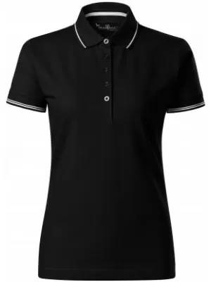 Tricou de damă cu guler MALFINI PREMIUM PERFECTION PLAIN 253 NEGRU