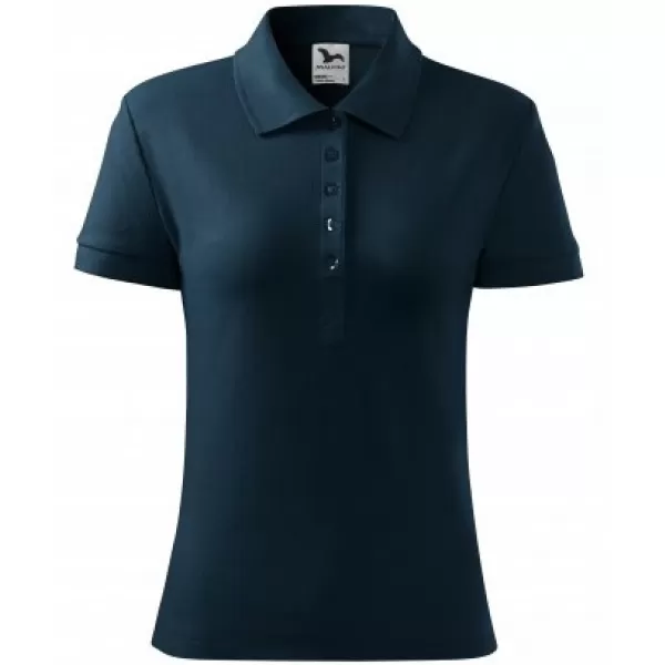  Tricou de damă cu guler MALFINI HEAVY 216 ALBASTRU MARIN 