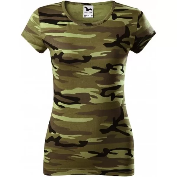  Tricou pentru femei MALFINI CAMO PURE 122 VERDE DE CAMUFLAJ 