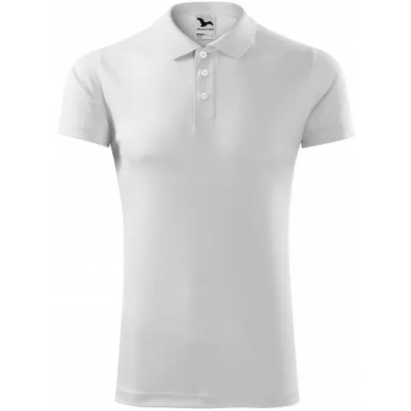  Tricou funcțional pentru bărbați cu guler MALFINI VICTORY 217 ALB 