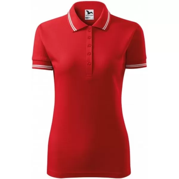  Tricou de damă cu guler MALFINI URBAN 220 ROŞU 