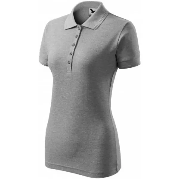  Tricou de damă cu guler MALFINI PIQUE POLO 210 EVIDENȚIERI GRI ÎNCHIS 