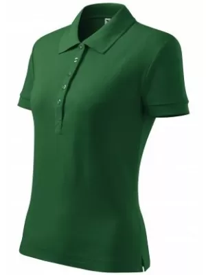 Tricou de damă cu guler MALFINI COTTON 213 VERDE STICLA