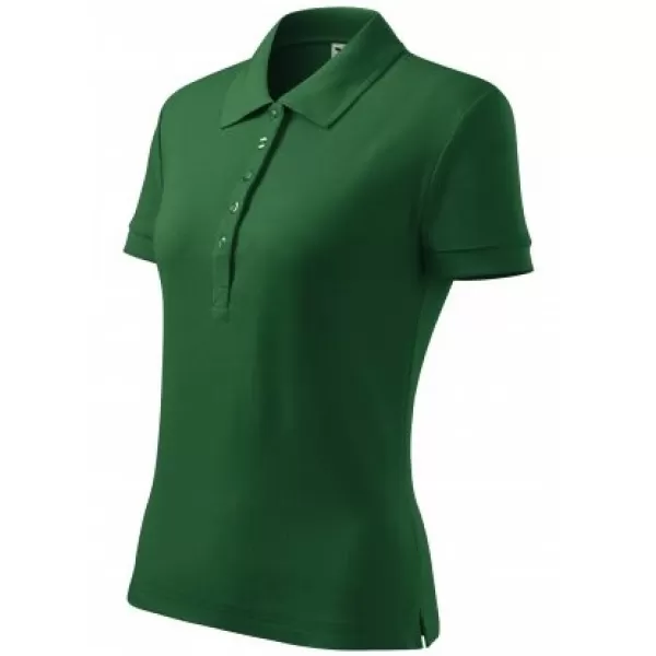  Tricou de damă cu guler MALFINI COTTON 213 VERDE STICLA 