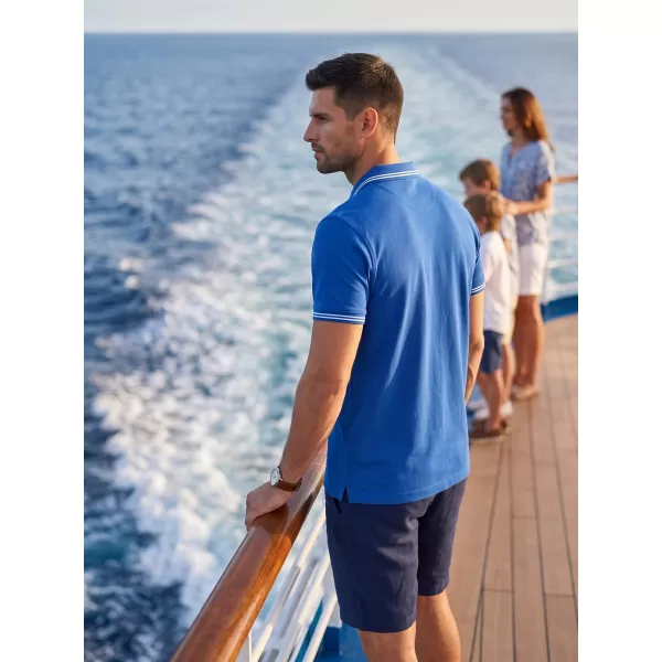  Tricou pentru bărbați cu guler MALFINI URBAN 219 ALBASTRU REGAL 