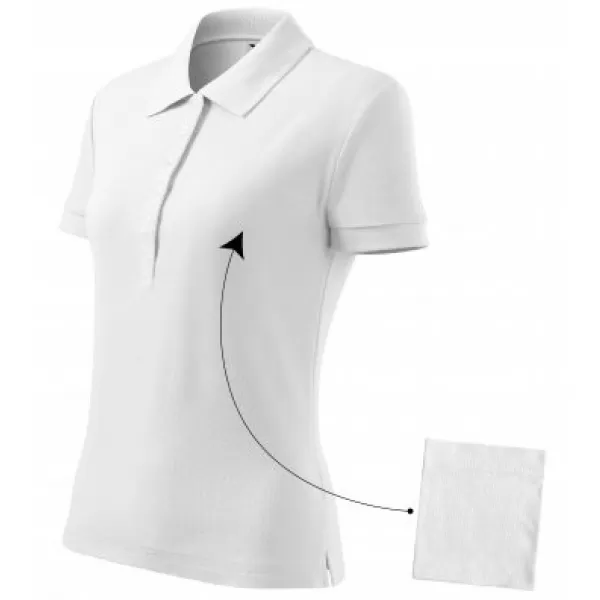  Tricou de damă cu guler MALFINI COTTON 213 ALB 