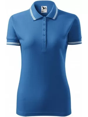 Tricou de damă cu guler MALFINI URBAN 220 ALBASTRU AZURIU