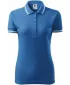 Tricou de damă cu guler MALFINI URBAN 220 ALBASTRU AZURIU
