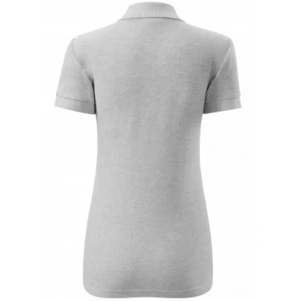  Tricou de damă cu guler MALFINI COTTON 213 EVIDENȚIERI GRI DESCHIS 