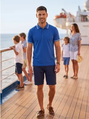 Tricou pentru bărbați cu guler MALFINI URBAN 219 ALBASTRU REGAL