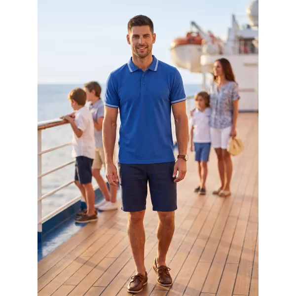  Tricou pentru bărbați cu guler MALFINI URBAN 219 ALBASTRU REGAL 