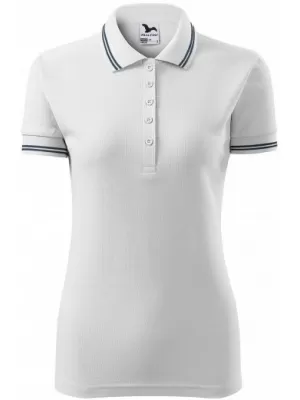 Tricou de damă cu guler MALFINI URBAN 220 ALB