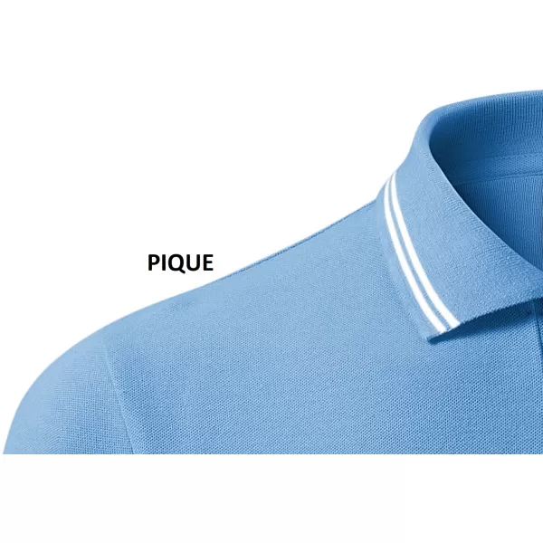  Tricou pentru bărbați cu guler MALFINI URBAN 219 ALBASTRU CERUL 