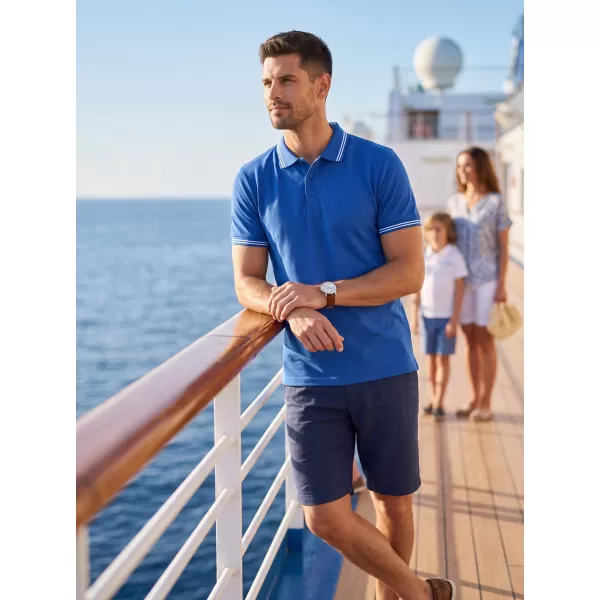  Tricou pentru bărbați cu guler MALFINI URBAN 219 ALBASTRU REGAL 