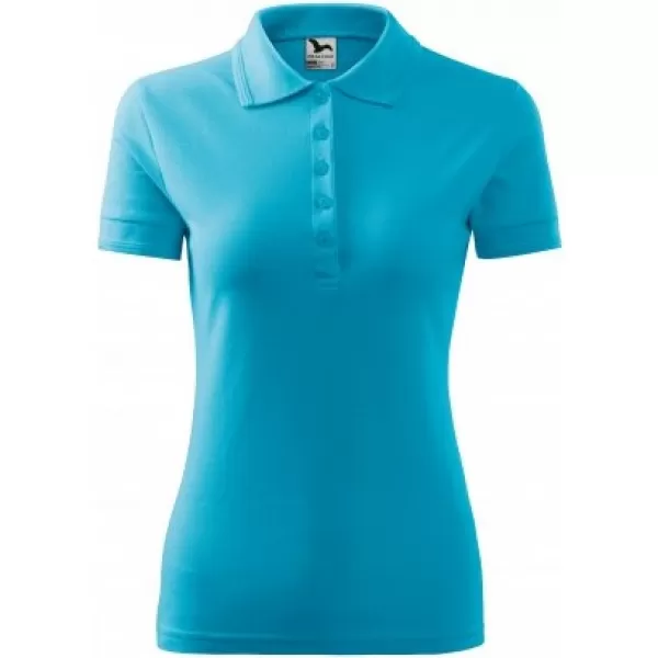  Tricou de damă cu guler MALFINI PIQUE POLO 210 TURCOAZ 