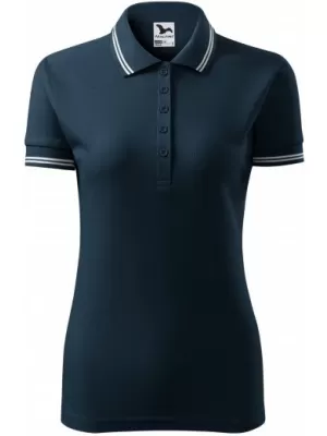 Tricou de damă cu guler MALFINI URBAN 220 ALBASTRU MARIN