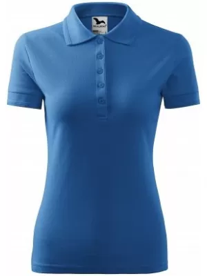 Tricou de damă cu guler MALFINI PIQUE POLO 210 ALBASTRU AZURIU