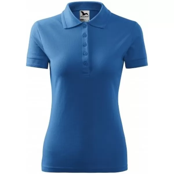  Tricou de damă cu guler MALFINI PIQUE POLO 210 ALBASTRU AZURIU 