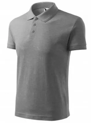 Tricou pentru bărbați cu guler MALFINI PIQUE POLO 203 EVIDENȚIERI GRI ÎNCHIS