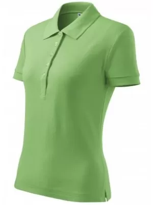 Tricou de damă cu guler MALFINI COTTON 213 IARBA VERDE