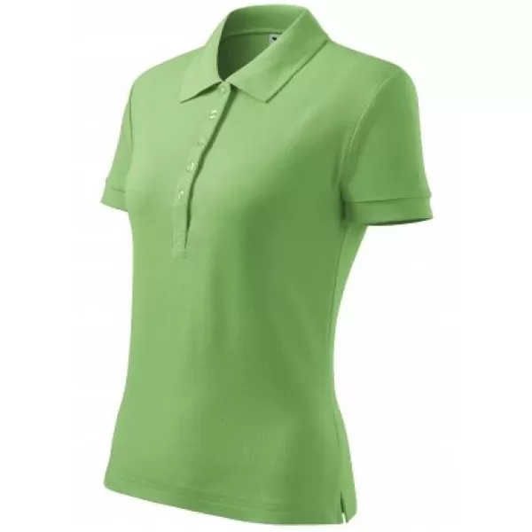  Tricou de damă cu guler MALFINI COTTON 213 IARBA VERDE 