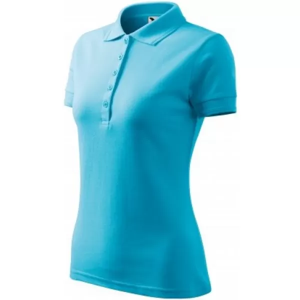  Tricou de damă cu guler MALFINI PIQUE POLO 210 TURCOAZ 