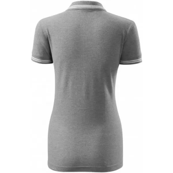  Tricou de damă cu guler MALFINI URBAN 220 EVIDENȚIERI GRI ÎNCHIS 
