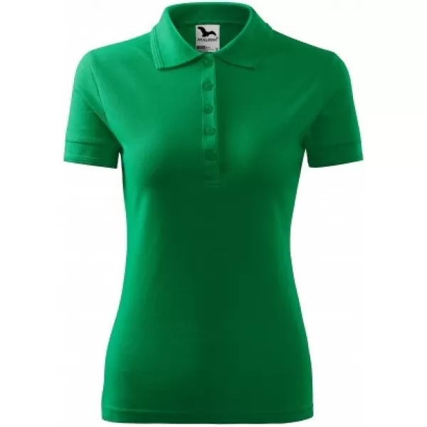  Tricou de damă cu guler MALFINI PIQUE POLO 210 VERDE MEDIU 