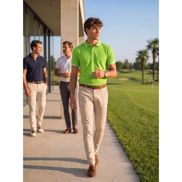  Tricou pentru bărbați cu guler MALFINI URBAN 219 VERDE MĂR 