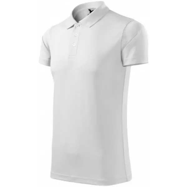  Tricou funcțional pentru bărbați cu guler MALFINI VICTORY 217 ALB 