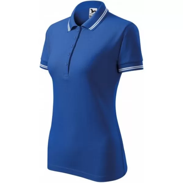  Tricou de damă cu guler MALFINI URBAN 220 ALBASTRU REGAL 