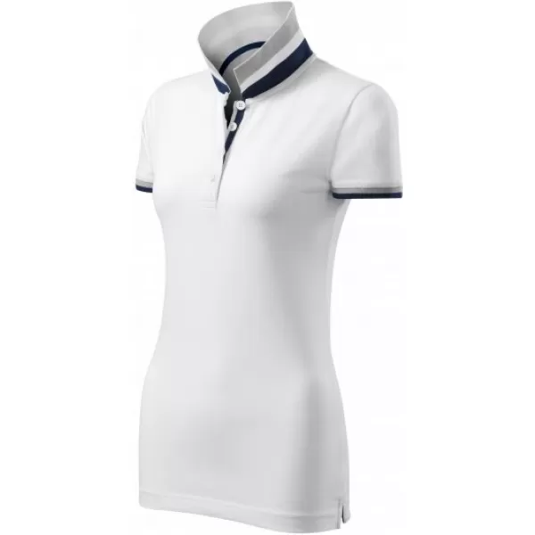  Tricou de damă cu guler MALFINI PREMIUM COLLAR UP 257 ALB 
