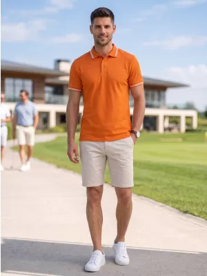 Tricou pentru bărbați cu guler MALFINI URBAN 219 PORTOCALE