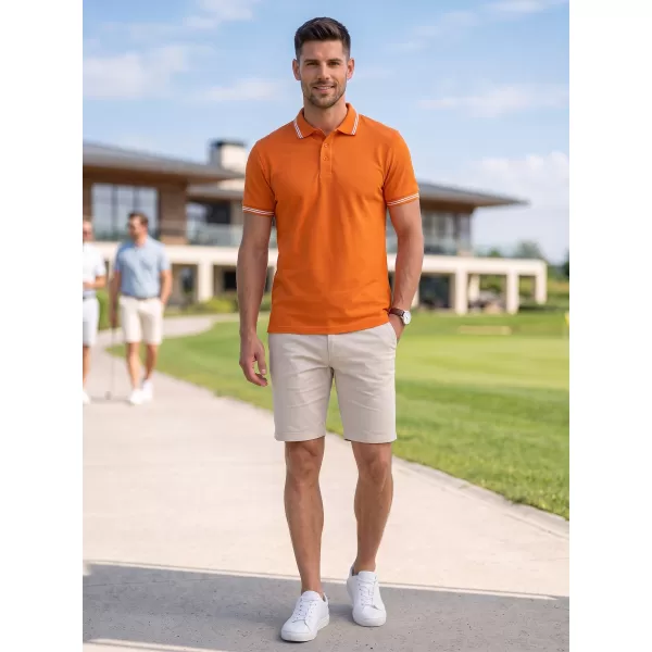  Tricou pentru bărbați cu guler MALFINI URBAN 219 PORTOCALE 