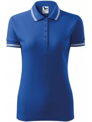 Tricou de damă cu guler MALFINI URBAN 220 ALBASTRU REGAL