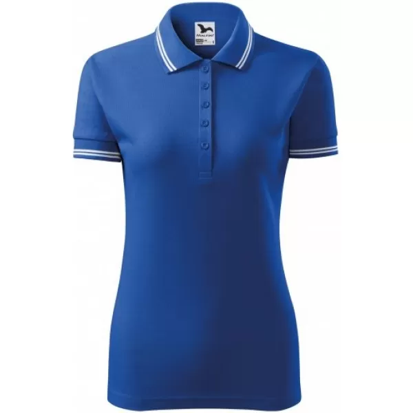  Tricou de damă cu guler MALFINI URBAN 220 ALBASTRU REGAL 