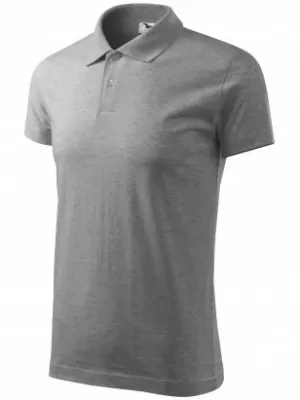 Tricou pentru bărbați cu guler MALFINI SINGLE J. 202 EVIDENȚIERI GRI ÎNCHIS