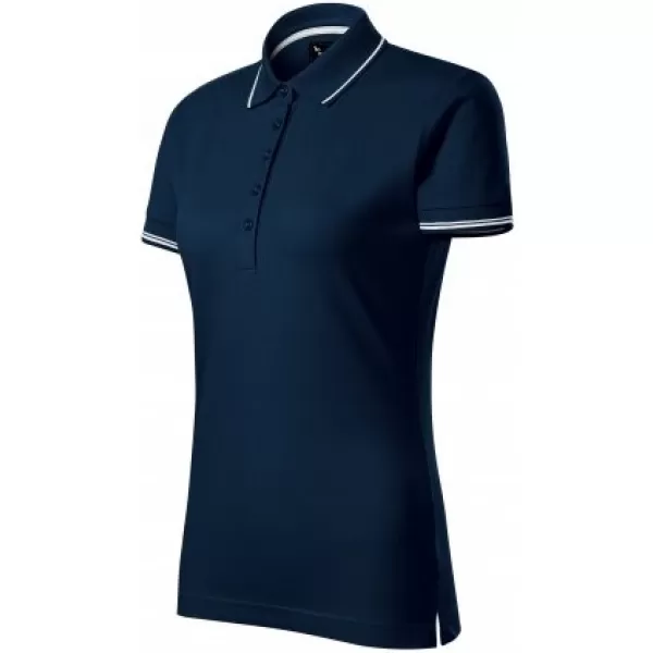  Tricou de damă cu guler MALFINI PREMIUM PERFECTION PLAIN 253 ALBASTRU MARIN 