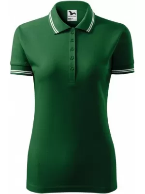 Tricou de damă cu guler MALFINI URBAN 220 VERDE STICLA