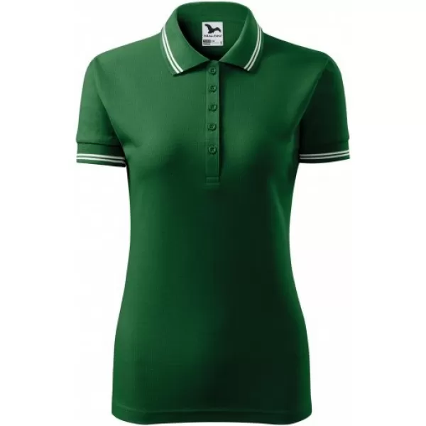  Tricou de damă cu guler MALFINI URBAN 220 VERDE STICLA 