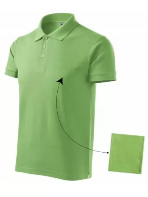 Tricou pentru bărbați cu guler MALFINI COTTON 212 IARBA VERDE