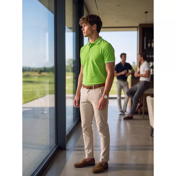  Tricou pentru bărbați cu guler MALFINI URBAN 219 VERDE MĂR 