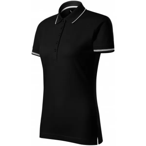 Tricou de damă cu guler MALFINI PREMIUM PERFECTION PLAIN 253 NEGRU 